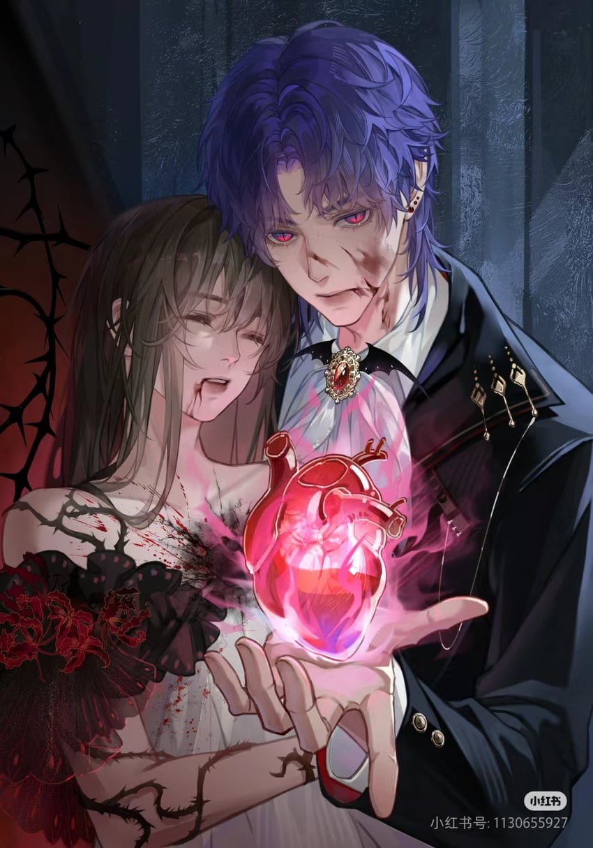 protagonist and rafayel (love and deepspace) drawn by sayahime