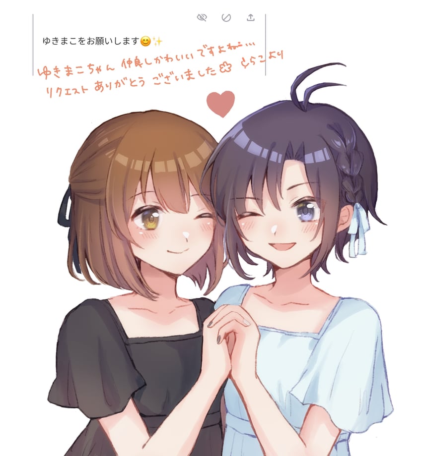 kikuchi makoto and hagiwara yukiho (idolmaster and 1 more) drawn by shirako_(srk_srtk)