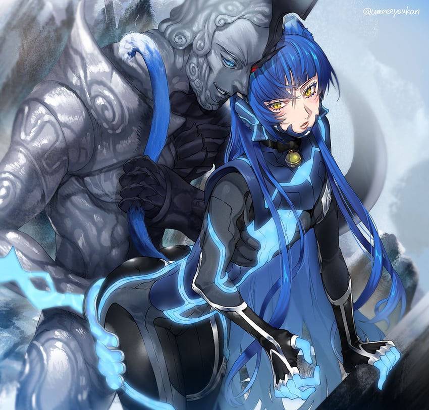 protagonist and zeus (shin megami tensei and 1 more) drawn by umeeeyoukan