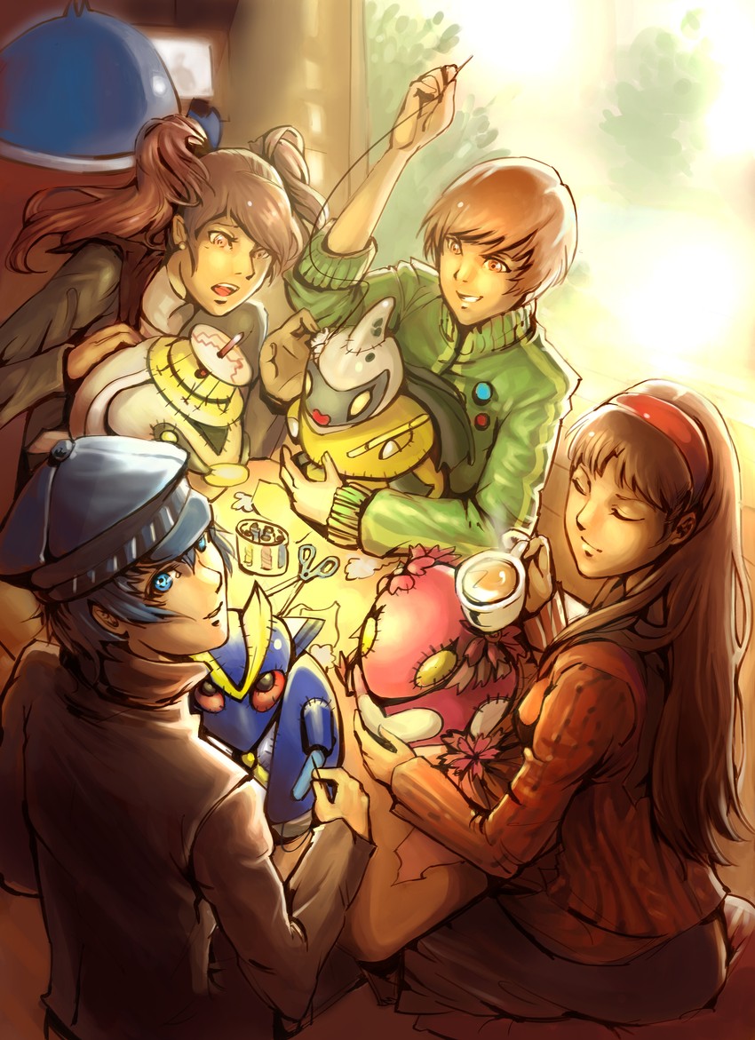 shirogane naoto, satonaka chie, kujikawa rise, amagi yukiko, kuma, and 4 more (persona and 1 more) drawn by chiryojt