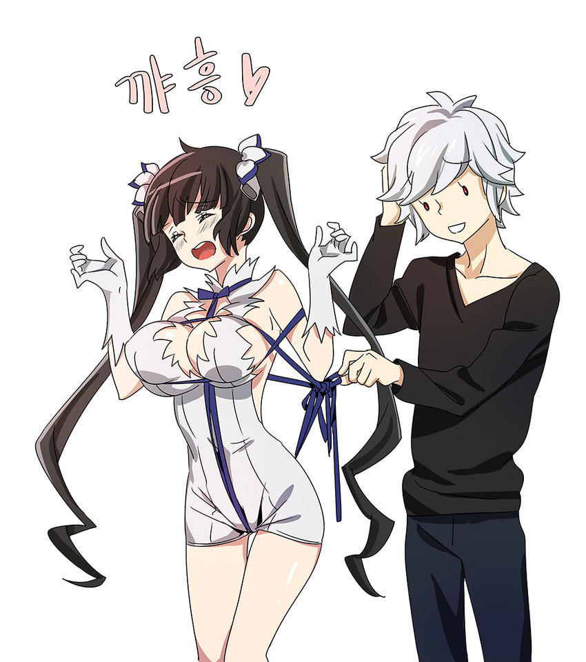 hestia and bell cranel (dungeon ni deai wo motomeru no wa machigatteiru darou ka) drawn by aneunyeoja