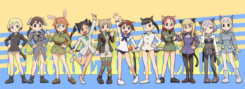 sanya v. litvyak, eila ilmatar juutilainen, miyafuji yoshika, erica hartmann, gertrud barkhorn, and 6 more (world witches series and 1 more) drawn by ueyama_michirou
