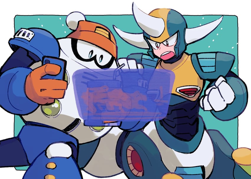 blizzard man and centaur man (mega man and 1 more) drawn by 1278mkyp