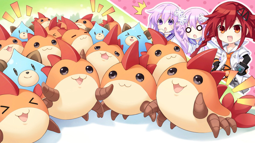 neptune, nepgear, tennouboshi uzume, and dogoo (neptune and 1 more) drawn by tsunako