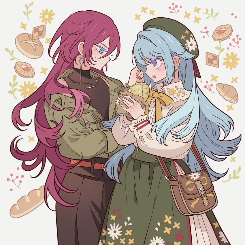 shino hajime and saegusa ibara (ensemble stars!) drawn by meremero