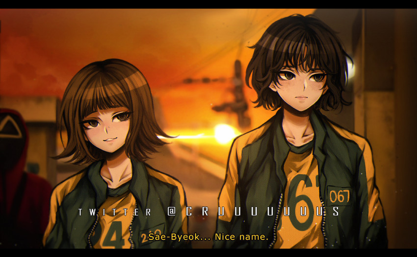 soldier, kang sae-byeok, and ji-yeong (squid game) drawn by criis-chan