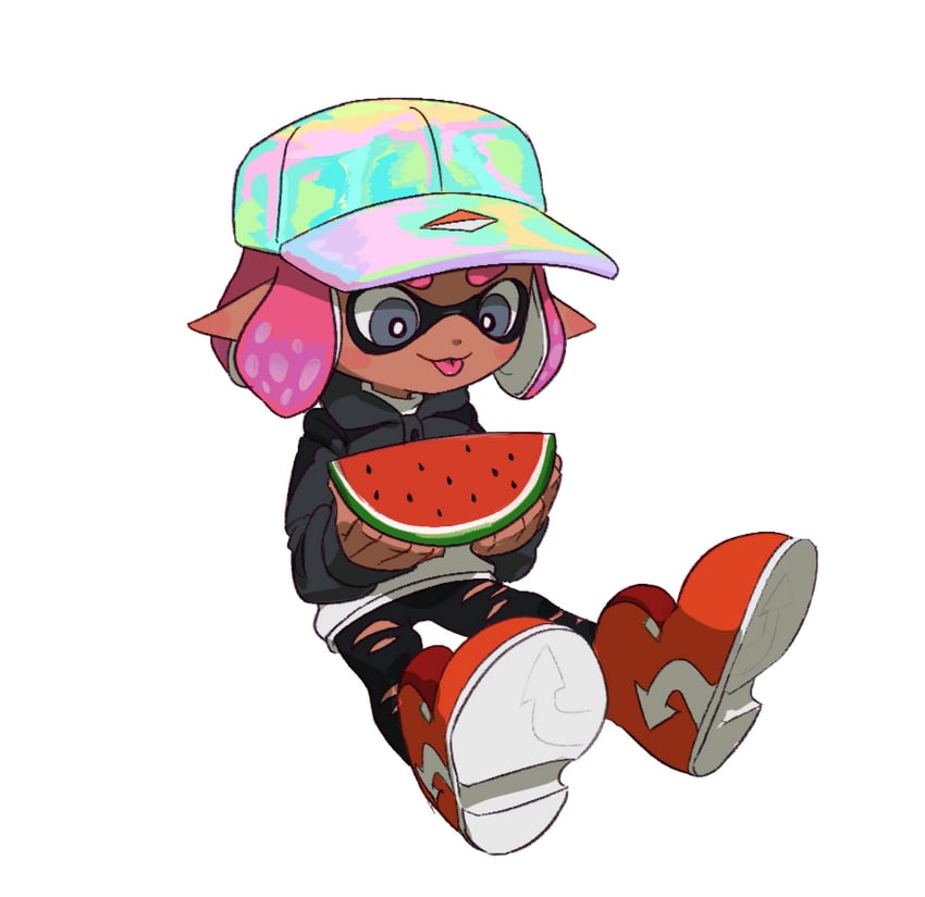 inkling player character, inkling girl, and aki (splatoon and 1 more) drawn by ikki_(gsl_9708)
