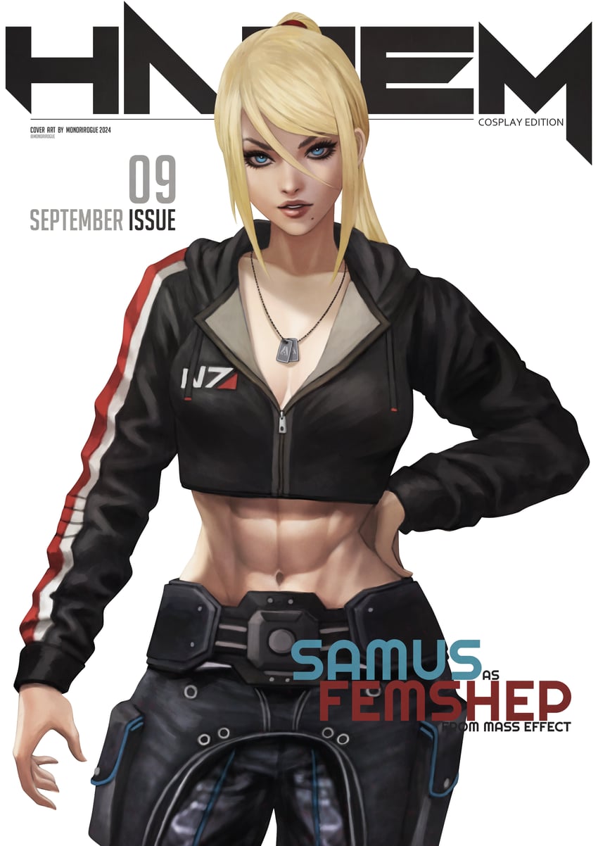 samus aran and commander shepard (metroid and 2 more) drawn by monori_rogue