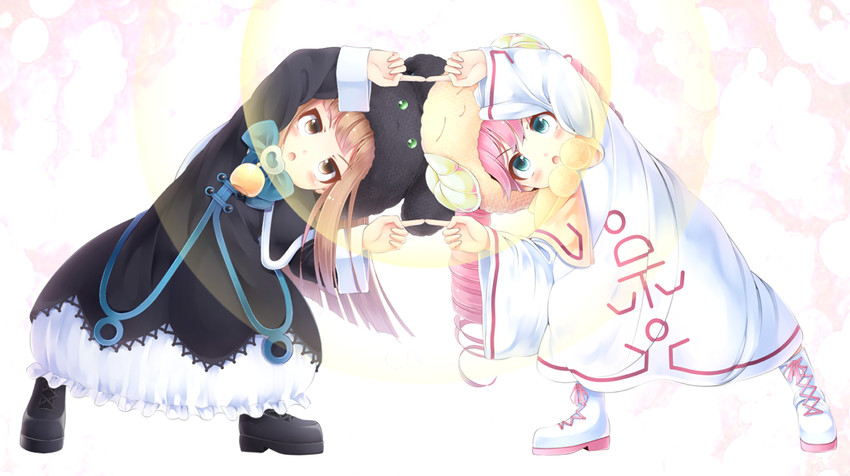 white magician pikeru and ebon magician curran (yu-gi-oh! and 2 more) drawn by komimiyako