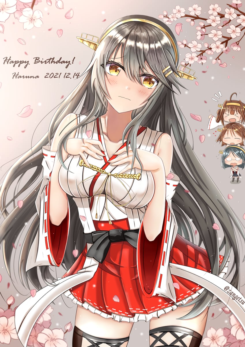 kongou, haruna, hiei, kirishima, kongou kai ni, and 3 more (kantai collection) drawn by zangetsu_yuki_yuki