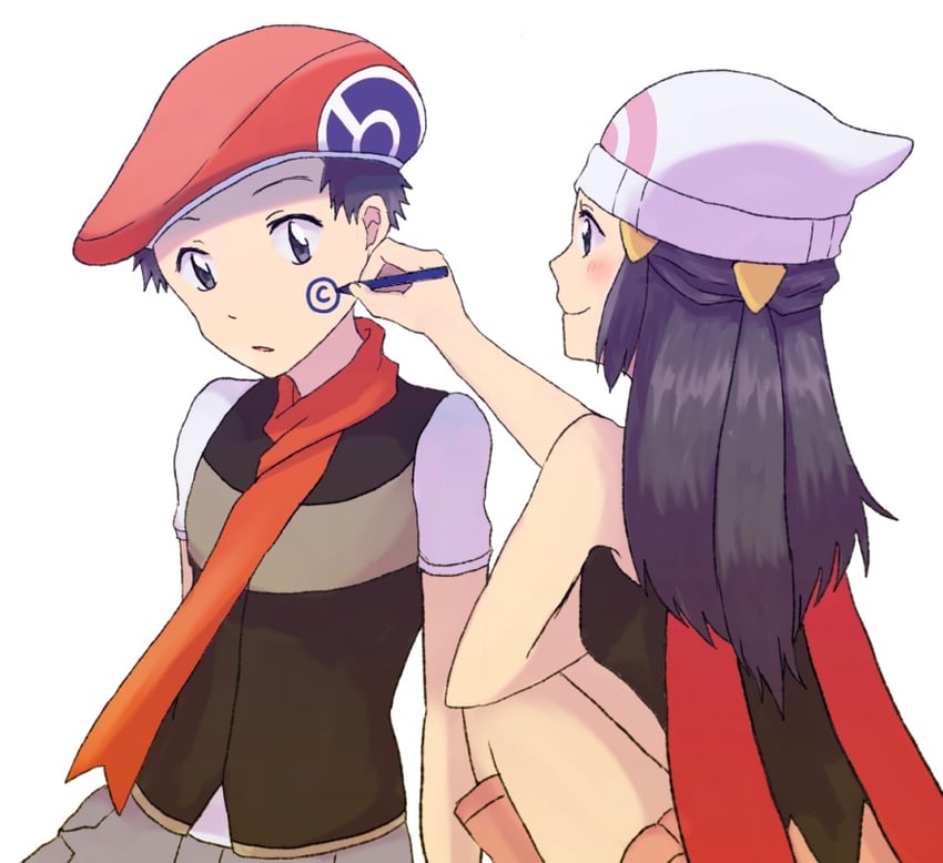 dawn and lucas (pokemon and 1 more) drawn by iricorn