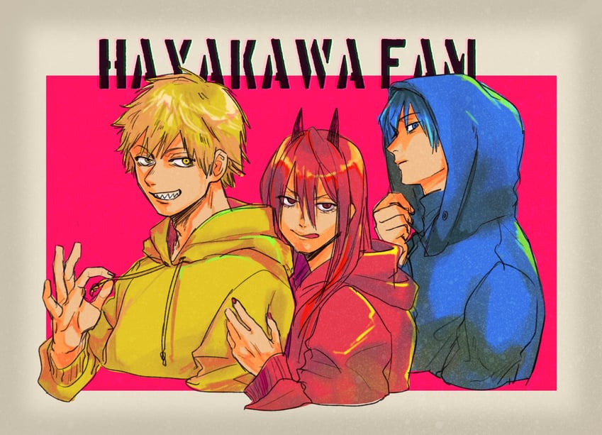 power, denji, and hayakawa aki (chainsaw man) drawn by drgryu750