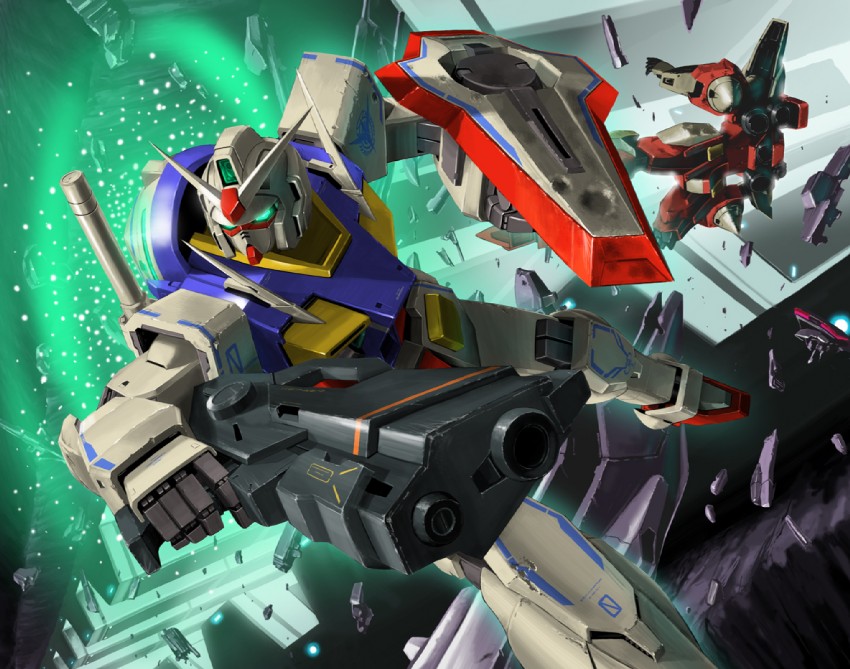 reborns gundam and 0 gundam (gundam and 1 more) drawn by aquakurow