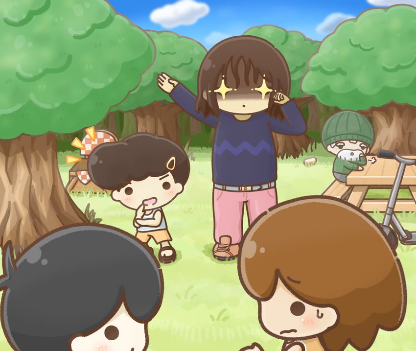 sunny, kel, angel, and charlene (omori) drawn by wafu_(wafu39080)