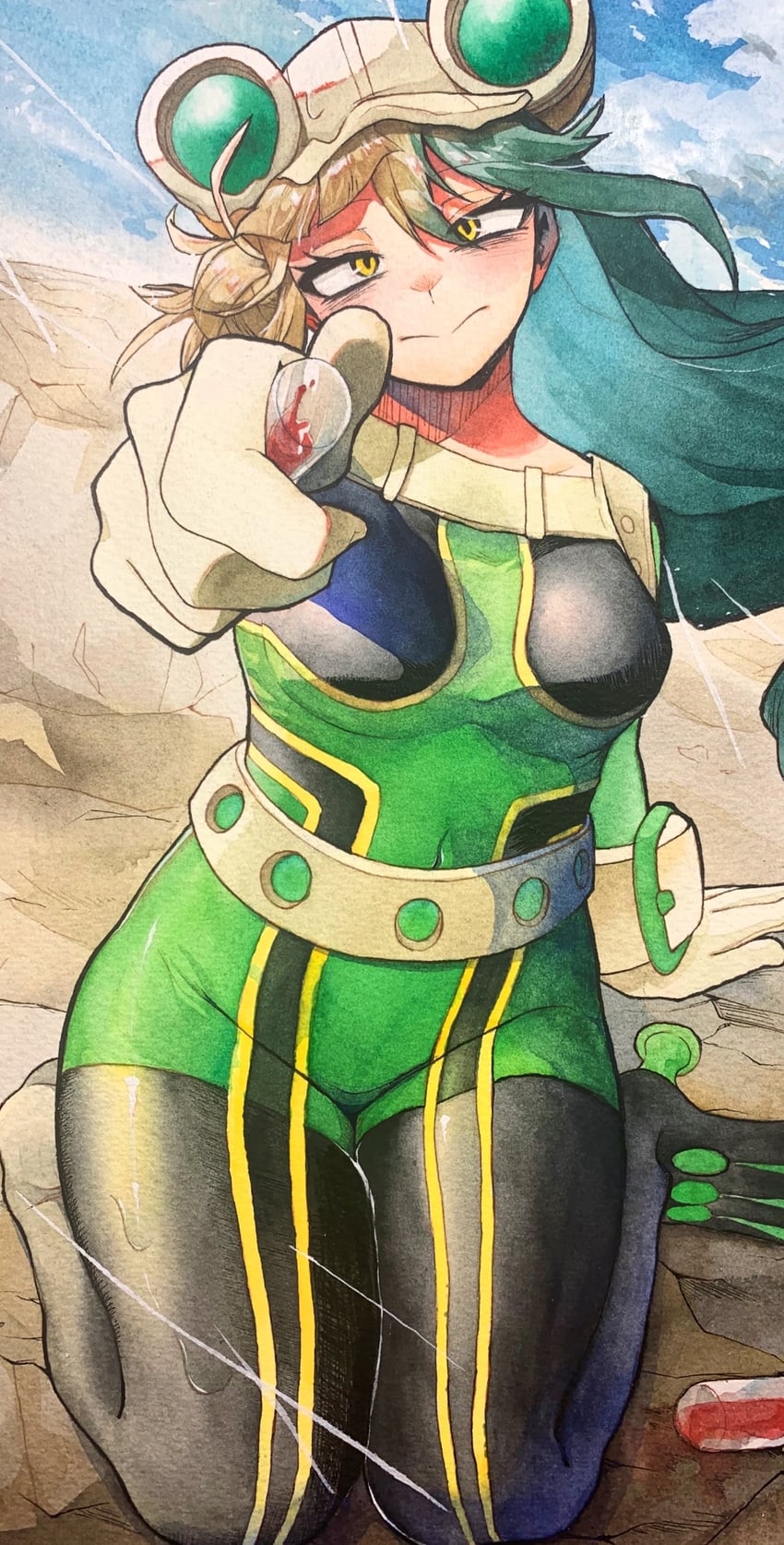 toga himiko and asui tsuyu (boku no hero academia) drawn by t.hn_shironeko