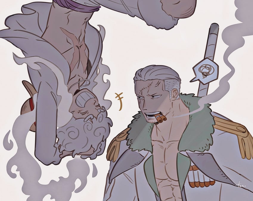 monkey d. luffy and smoker (one piece) drawn by tonta_(tonta1231)