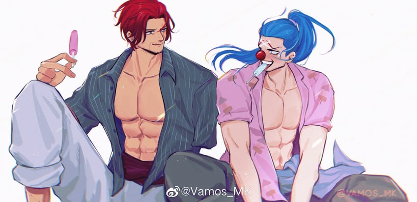 shanks and buggy the clown (one piece) drawn by vamos_mk