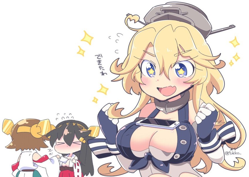haruna, iowa, and hiei (kantai collection) drawn by tsukko_(3ki2ne10)