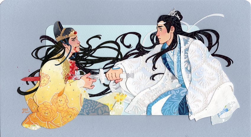 lan xichen and jin guangyao (modao zushi) drawn by yutaan