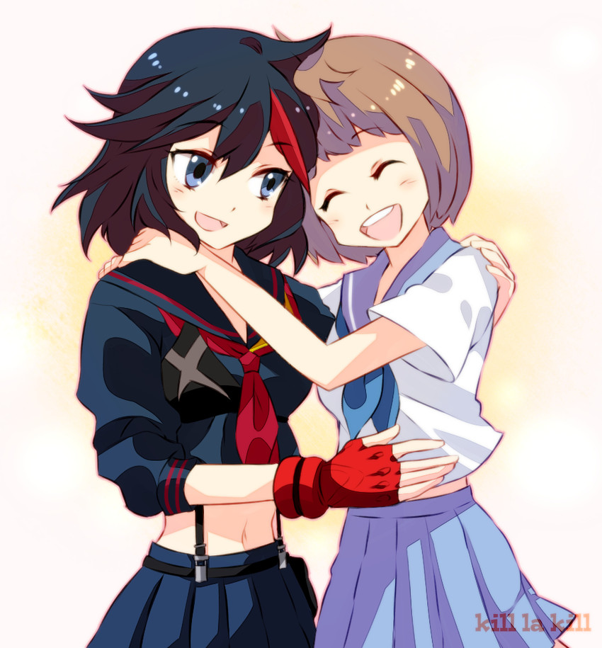 matoi ryuuko, senketsu, and mankanshoku mako (kill la kill) drawn by su_(pixiv44447)