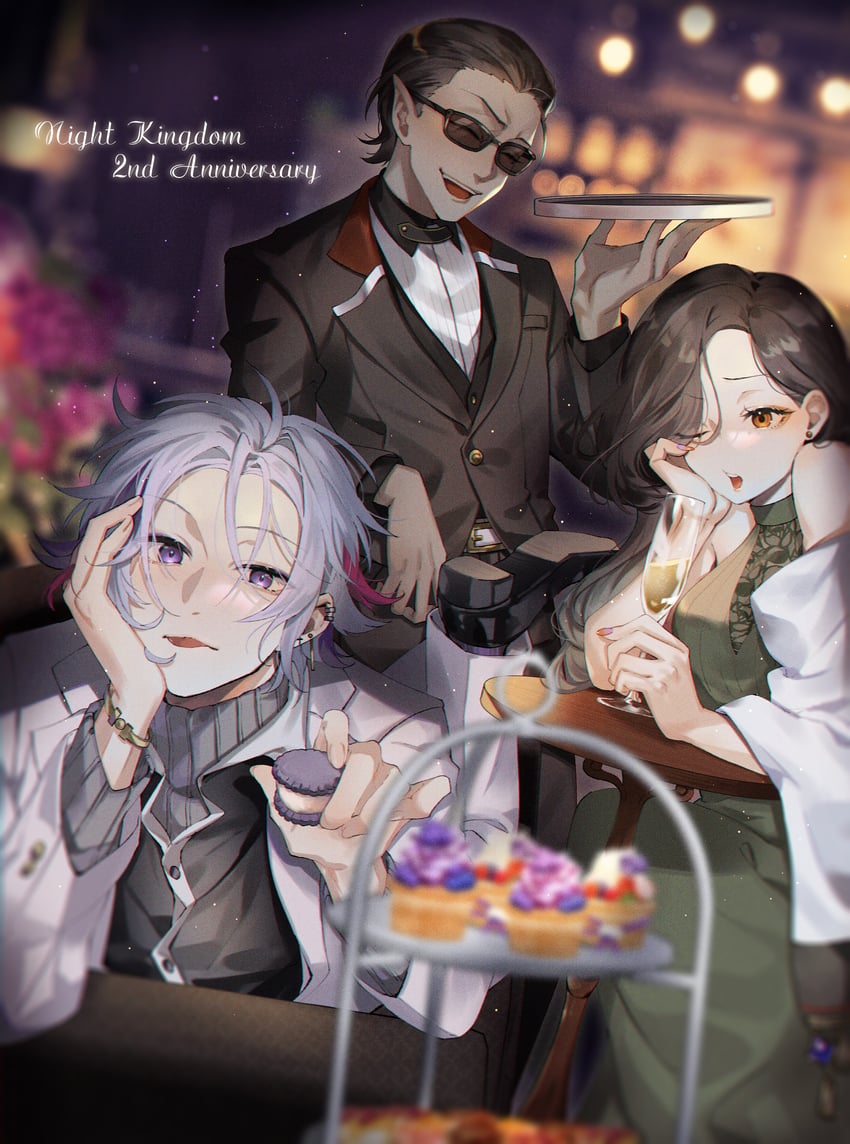 shirayuki tomoe, fuwa minato, and gwelu os gar (nijisanji) drawn by michikake16