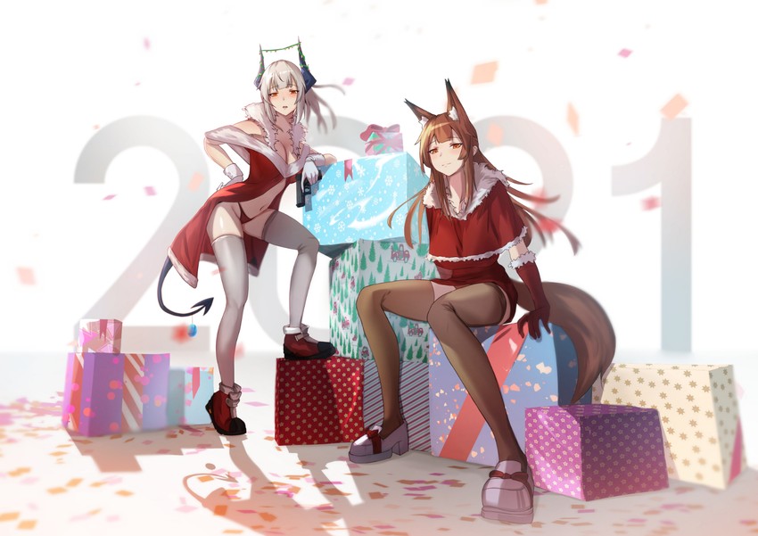 franka and liskarm (arknights) drawn by krirk