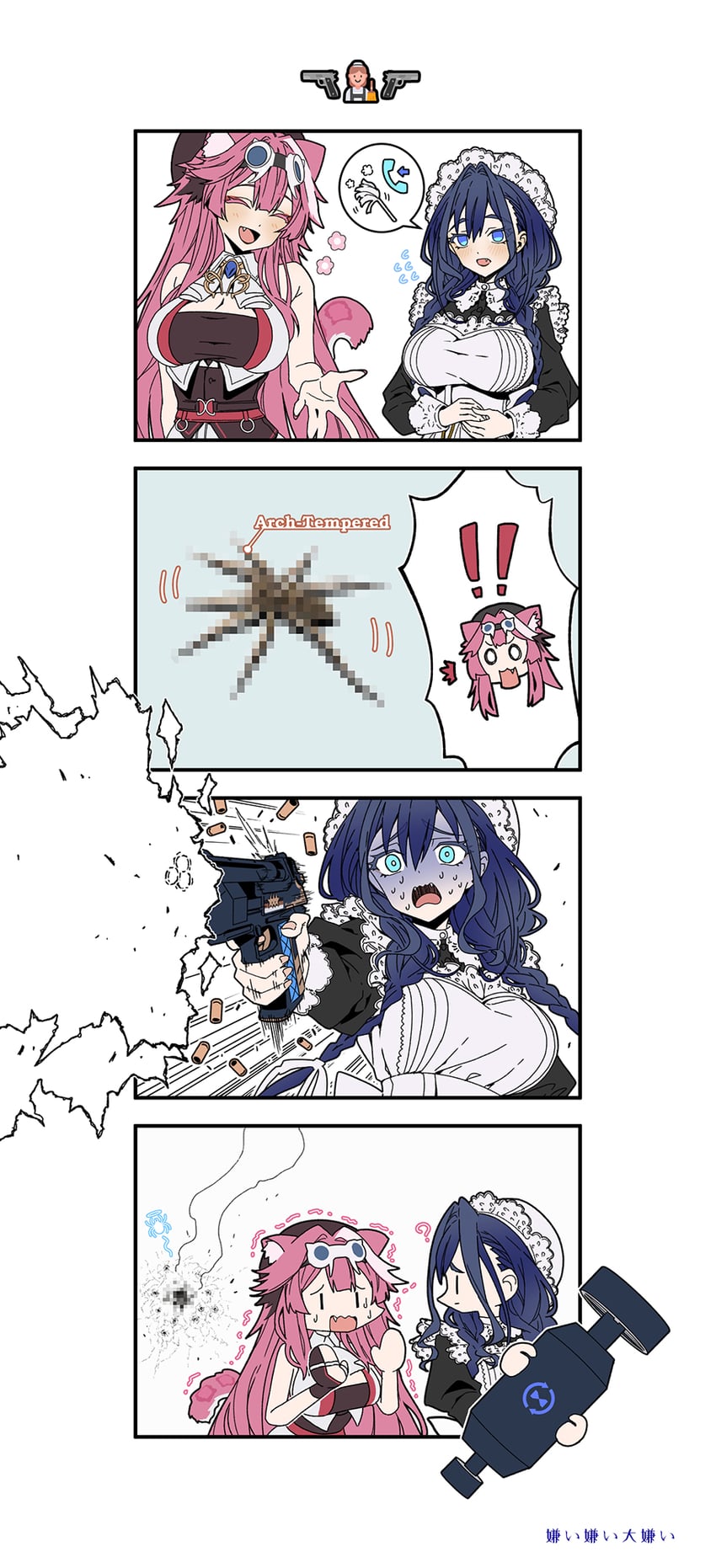 ouro kronii and raora panthera (hololive and 1 more) drawn by taka_t