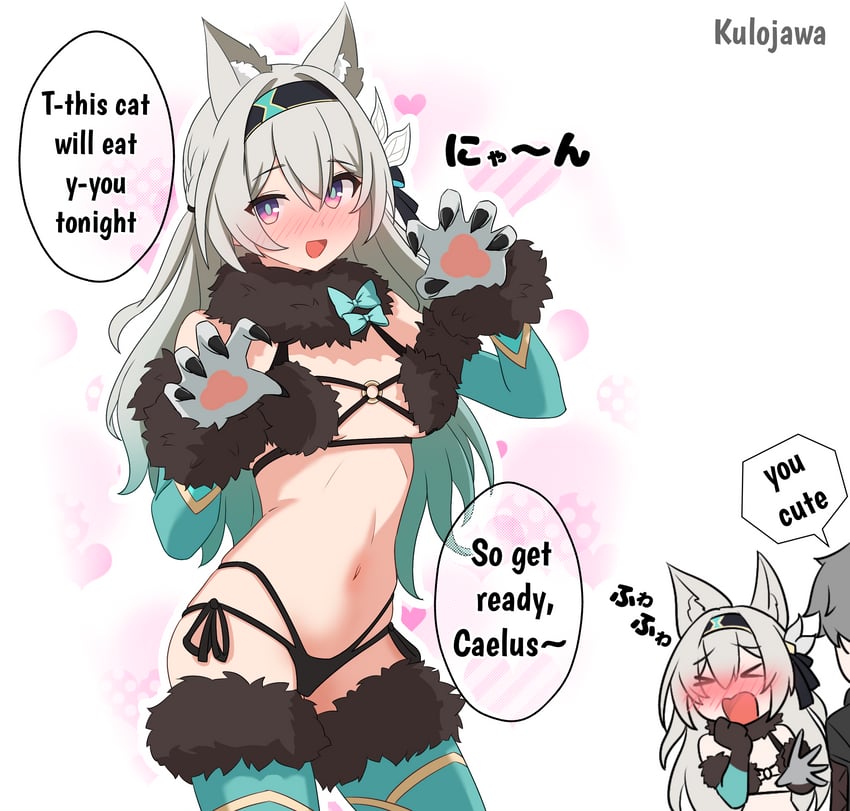 mash kyrielight, trailblazer, firefly, and caelus (fate and 3 more) drawn by kulojawa