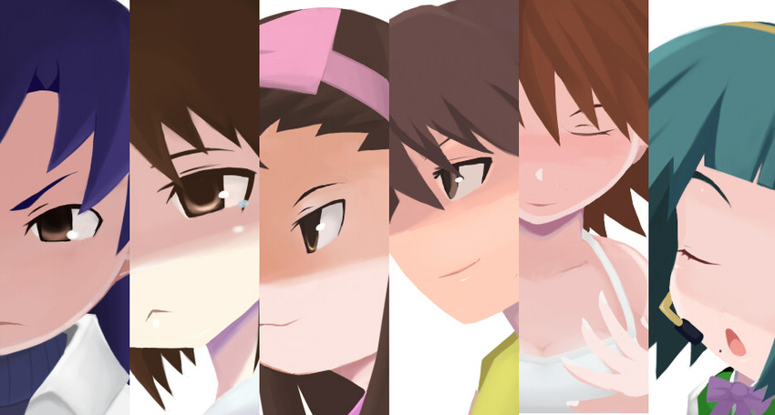 hoshii miki, kisaragi chihaya, minase iori, hagiwara yukiho, futami ami, and 2 more (idolmaster and 2 more) drawn by tayu_(hama)