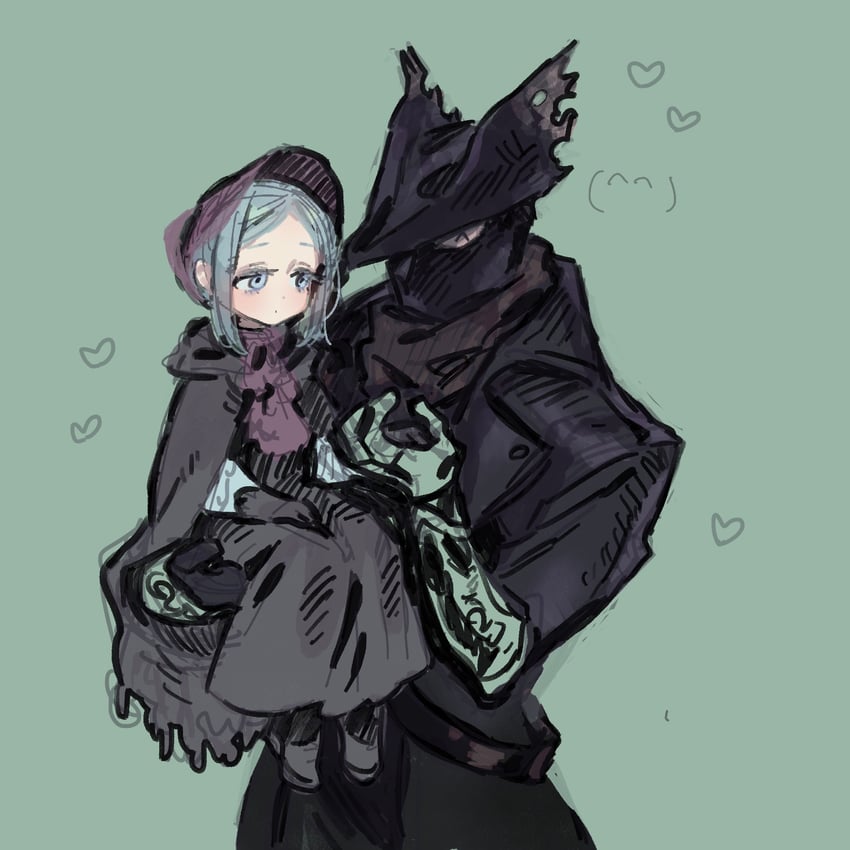 hunter and plain doll (bloodborne) drawn by oimo_(14sainobba)