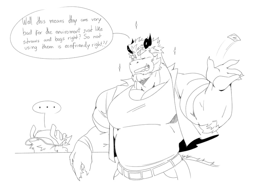 ralph, juggernaut, and furry ralph (original) drawn by cheschirebacon