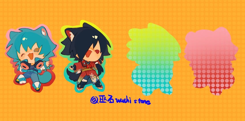 seragaki aoba and koujaku (dramatical murder and 1 more) drawn by wushi_stoneee