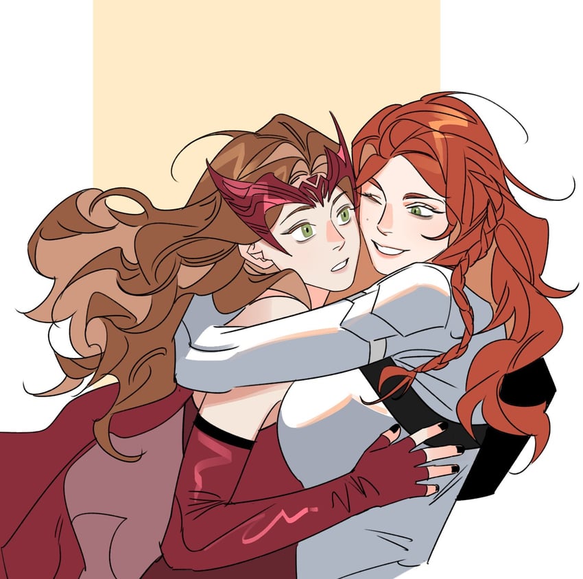 wanda maximoff, scarlet witch, black widow, and natasha romanoff (marvel and 3 more) drawn by karmaho