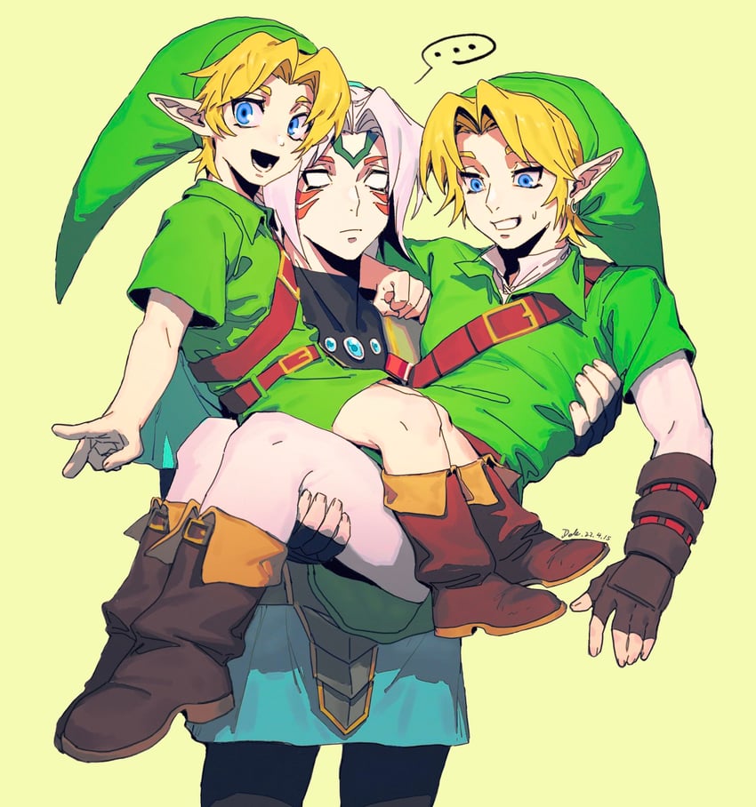 link, young link, and fierce deity (the legend of zelda and 2 more) drawn by dele14375735