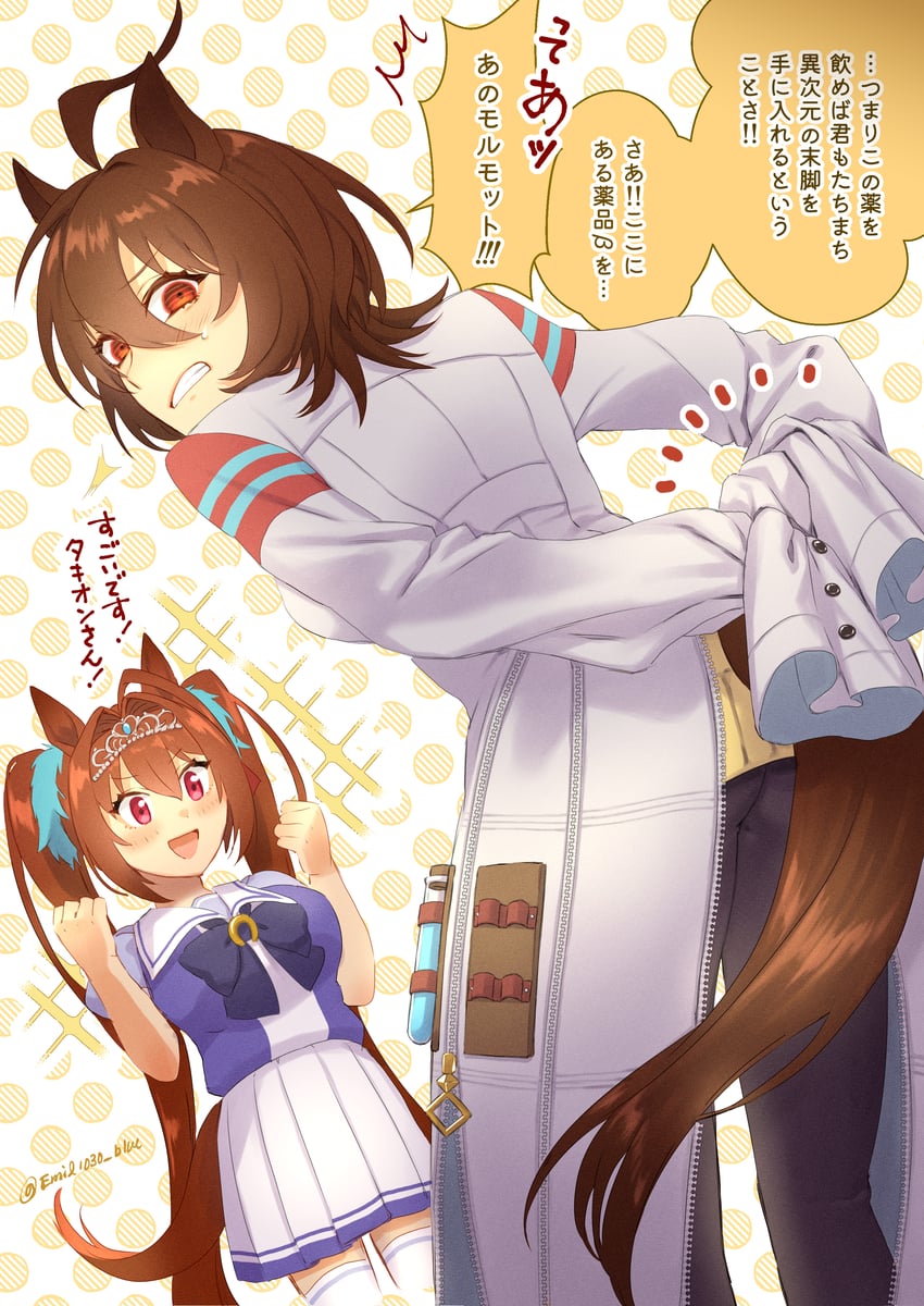 agnes tachyon and daiwa scarlet (umamusume) drawn by emil1030_blue
