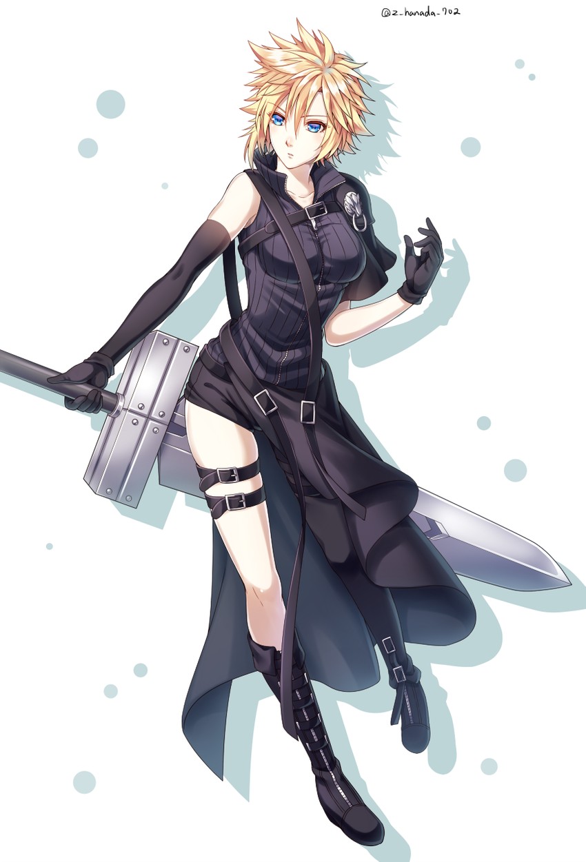 cloud strife (final fantasy and 2 more) drawn by furofuki_daikon