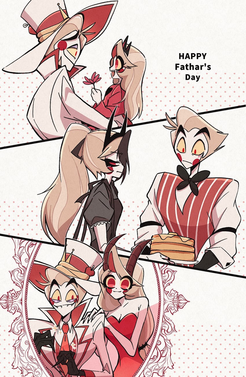 lucifer morningstar and charlie morningstar (hazbin hotel) drawn by hugy8277
