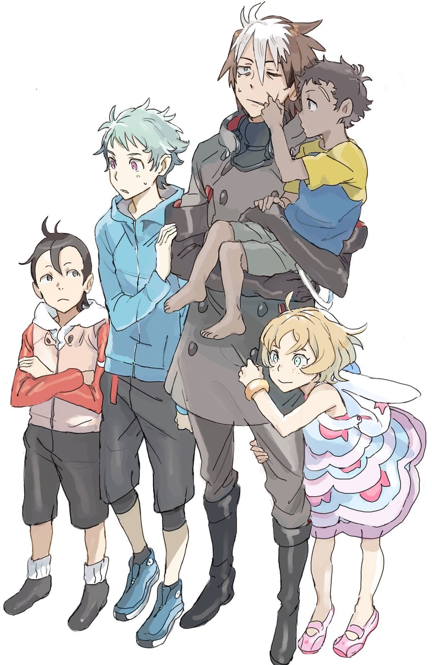 renton thurston, fukai ao, maeter, linck, and maurice (eureka seven and 1 more) drawn by rueisi_(namezari)