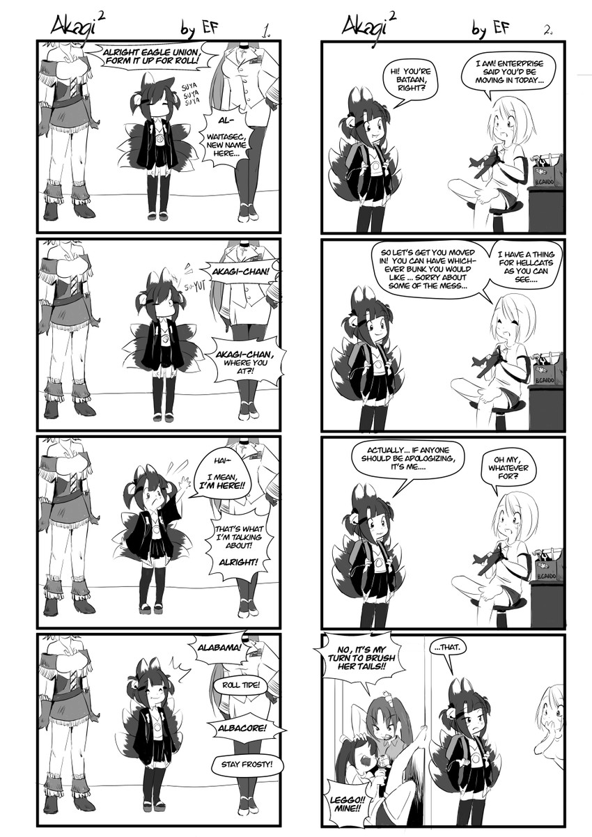 st. louis, cleveland, akagi-chan, north carolina, bataan, and 1 more (azur lane) drawn by ethan_forsythe