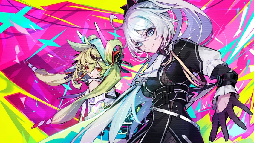 kiana kaslana and ai hyperion lambda (honkai and 2 more) drawn by pokimari