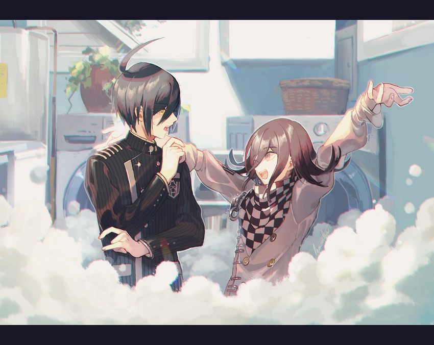 oma kokichi and saihara shuichi (danganronpa and 1 more) drawn by lemontea