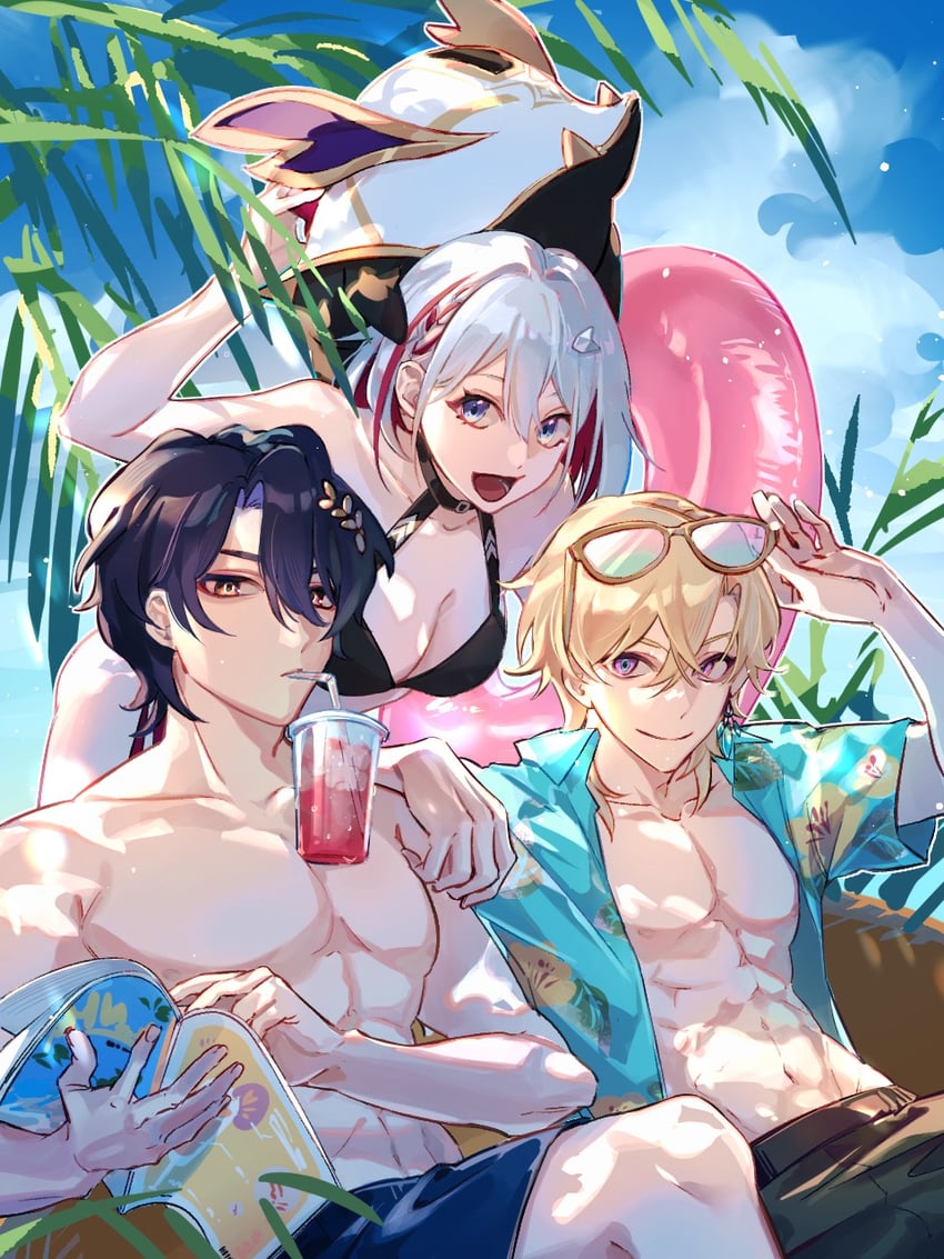 aventurine, dr. ratio, topaz, trotter, and numby (honkai and 1 more) drawn by shishamo_(4731)