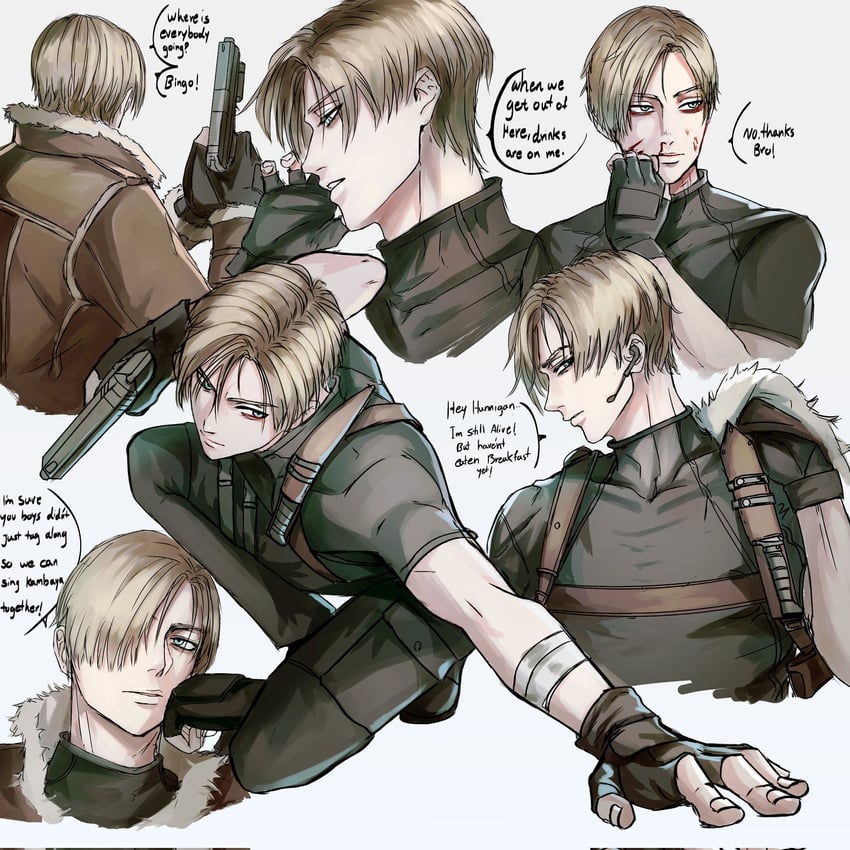 leon s. kennedy (resident evil and 1 more) drawn by henoopd