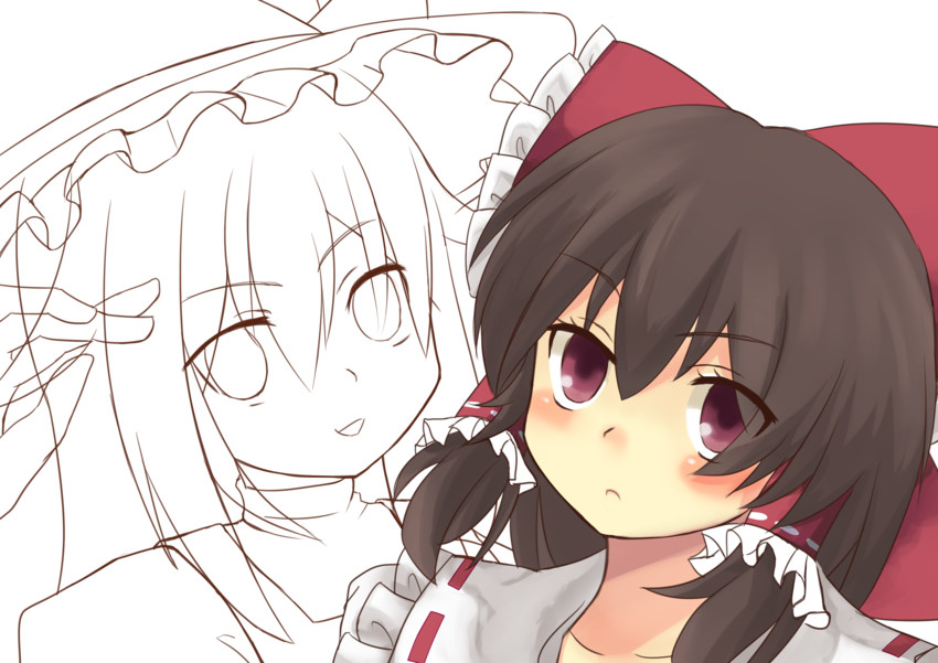 hakurei reimu, kirisame marisa, uzuki, and reu (touhou and 1 more) drawn by choko_keeki