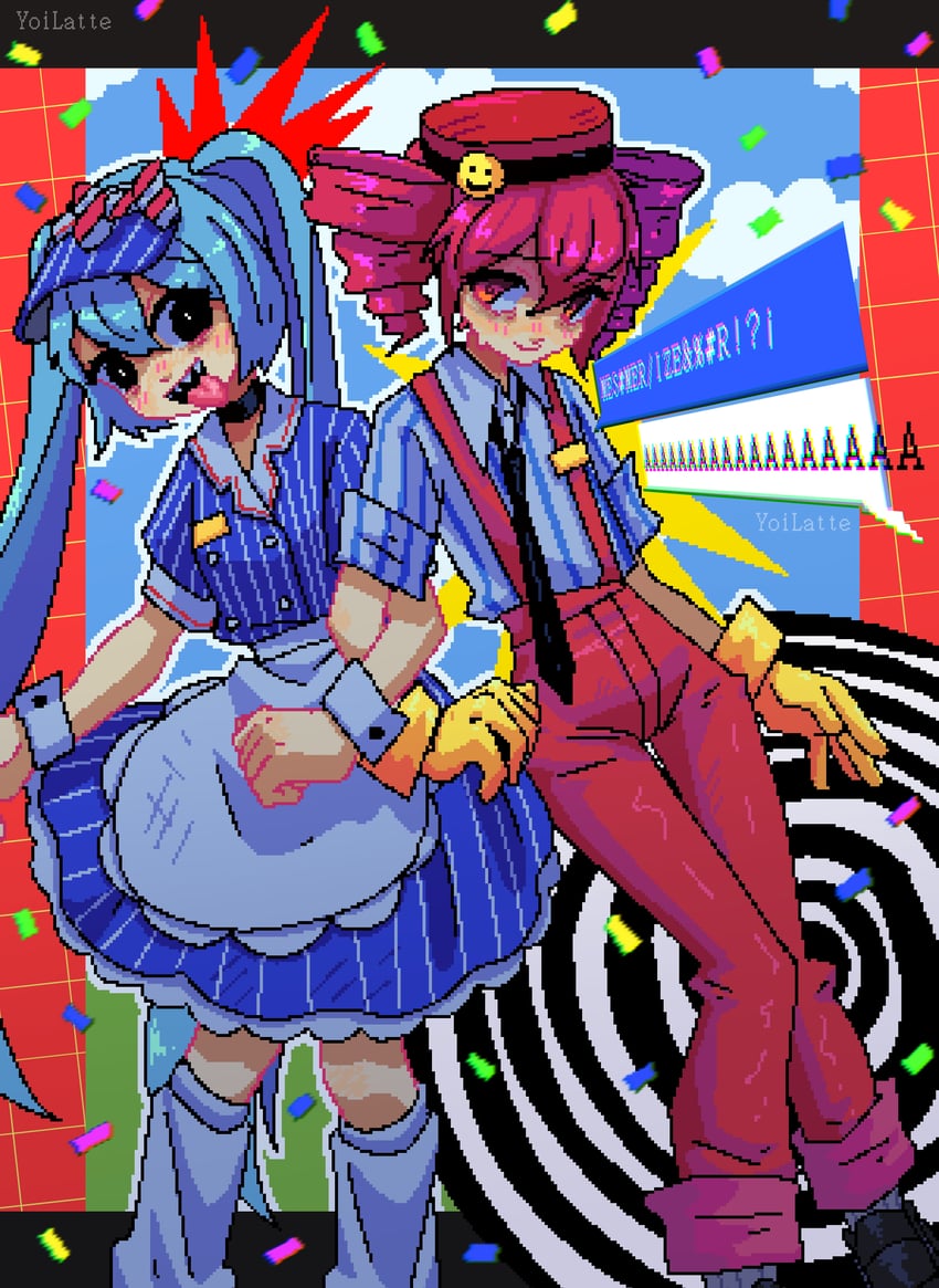 hatsune miku and kasane teto (vocaloid and 2 more) drawn by yoilatte