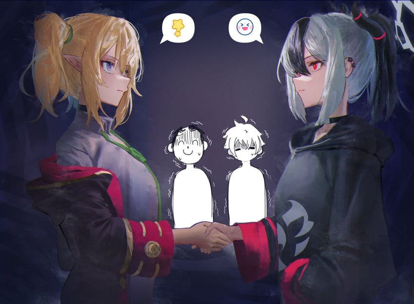 sensei, doodle sensei, kayoko, yuuki, and chloe (blue archive and 1 more) drawn by betabeet