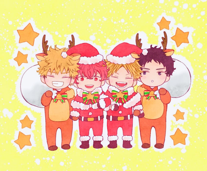 satou mafuyu, kashima hiiragi, yagi shizusumi, and yoshida yuki (given) drawn by bibibimix39