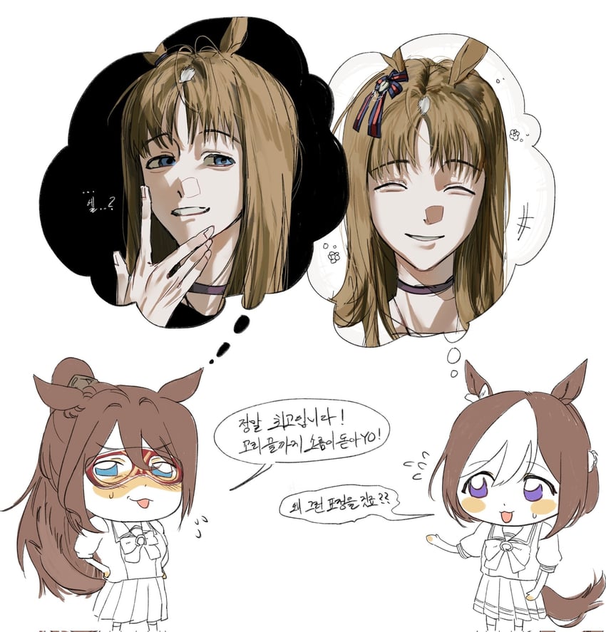 special week, grass wonder, and el condor pasa (umamusume) drawn by wowgg99999