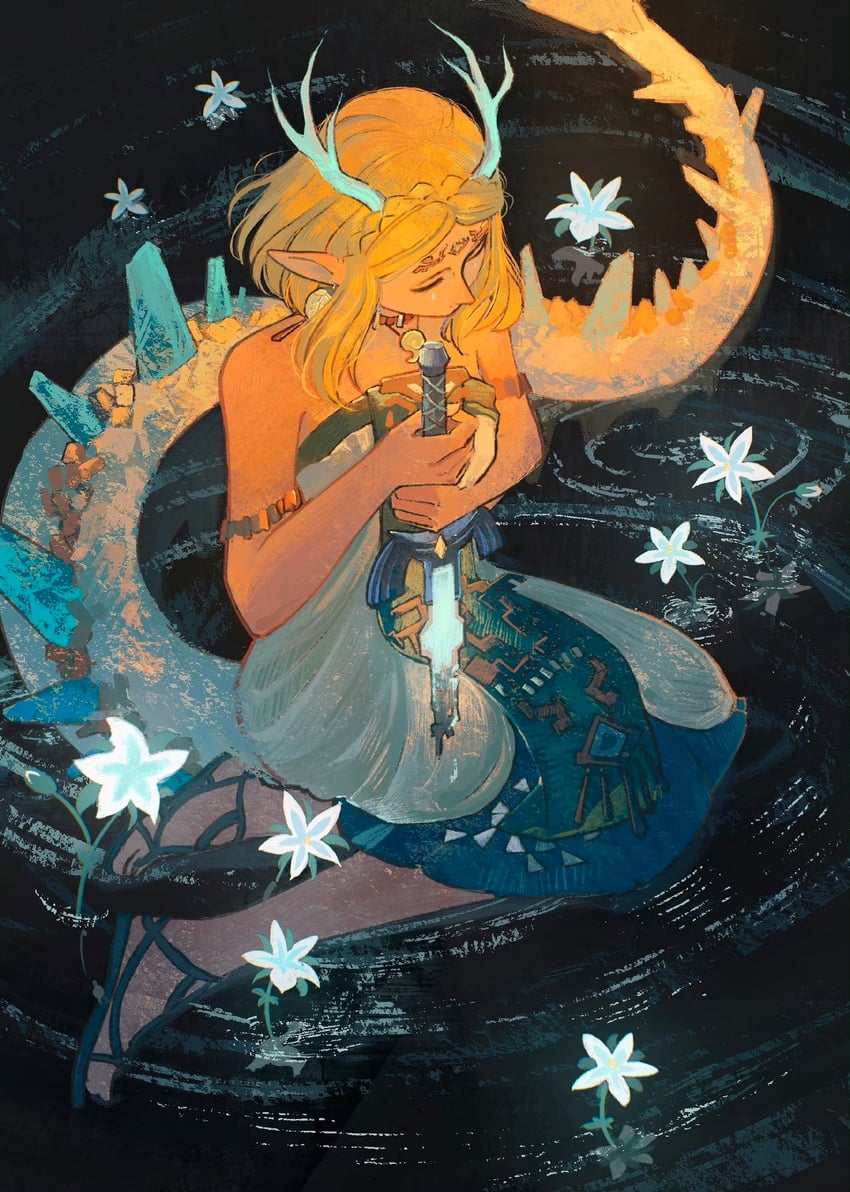 princess zelda and light dragon (the legend of zelda and 1 more) drawn by amaya_aqiao