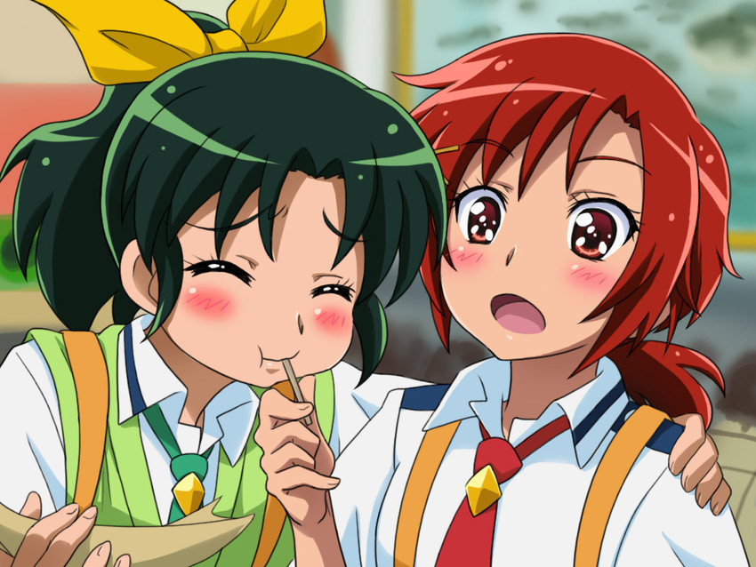 midorikawa nao and hino akane (precure and 1 more) drawn by mameshiba_(pixiv_59310)